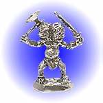 DOUBLE HEADED WARRIOR PEWTER FIGURINE