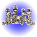 CASTLE 4 TOWER PEWTER FIGURINE