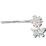 BUTTERFLY DANGLE 6 STONE CRYSTAL HAIR PIN